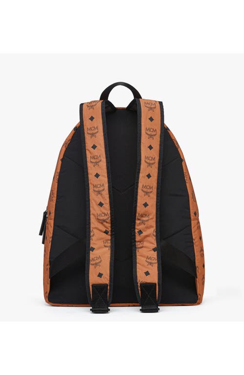 Mcm Stark Packable Backpack In Monogram Nylon In Cognac