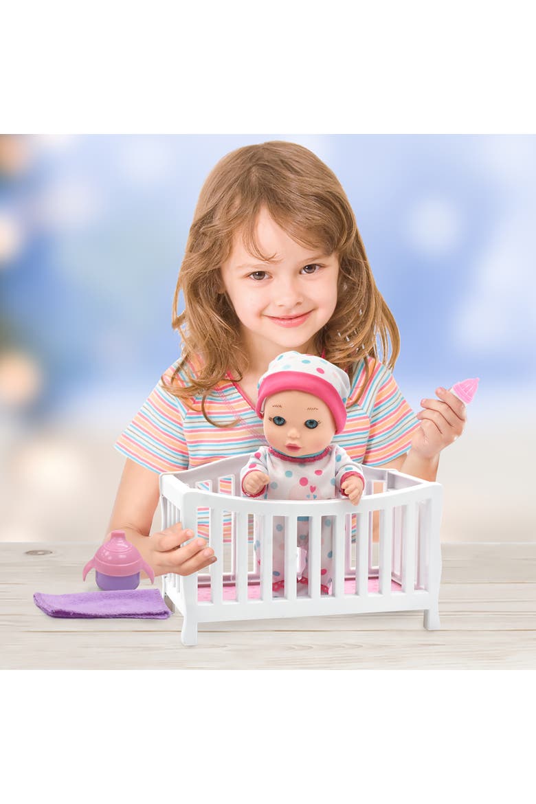 Doll In Crib 8" Baby Doll Playset 2+, Alternate, color, Multicolored