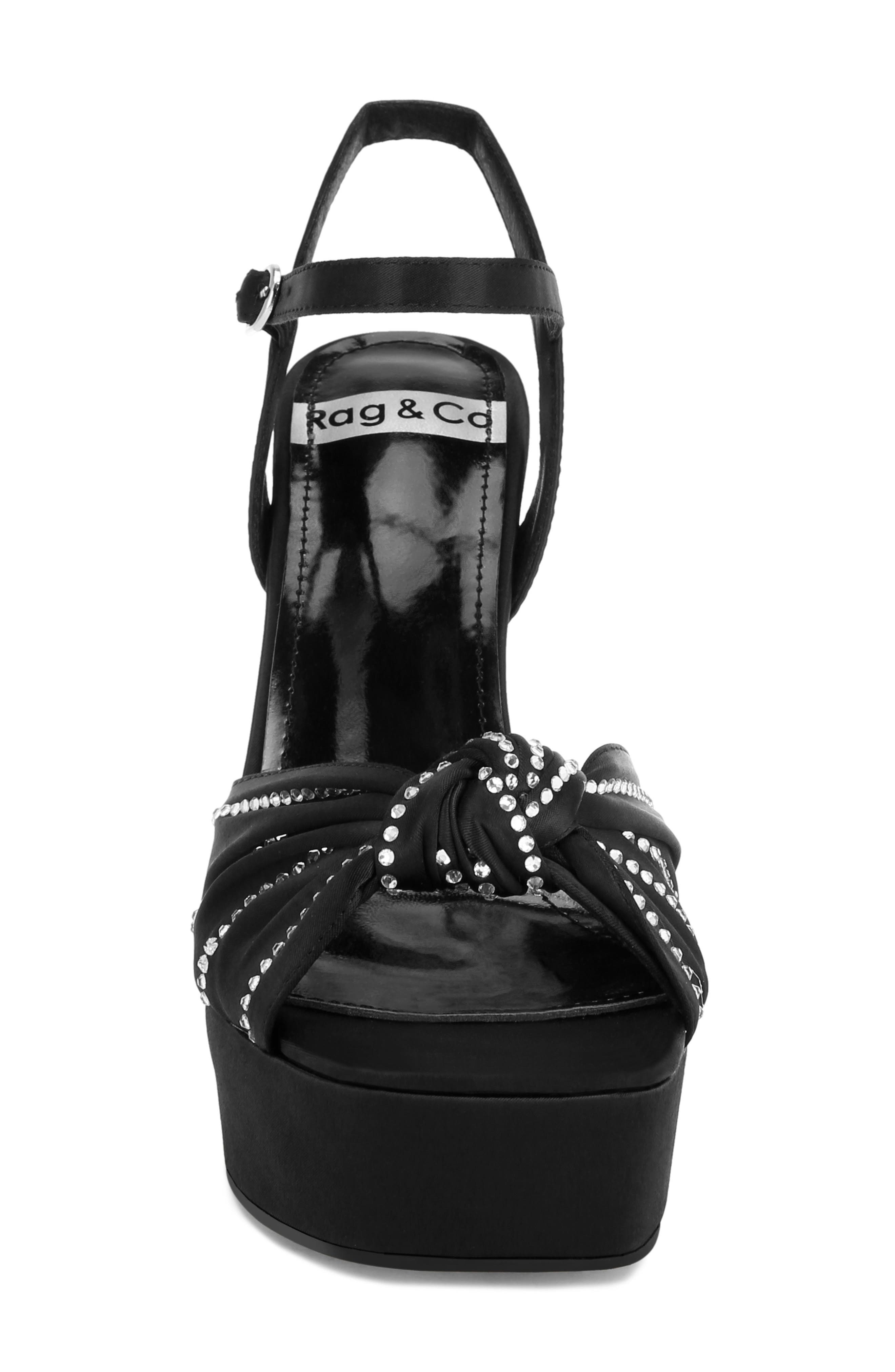 Margala Platform Sandal, Alternate, color, BLACK SATIN