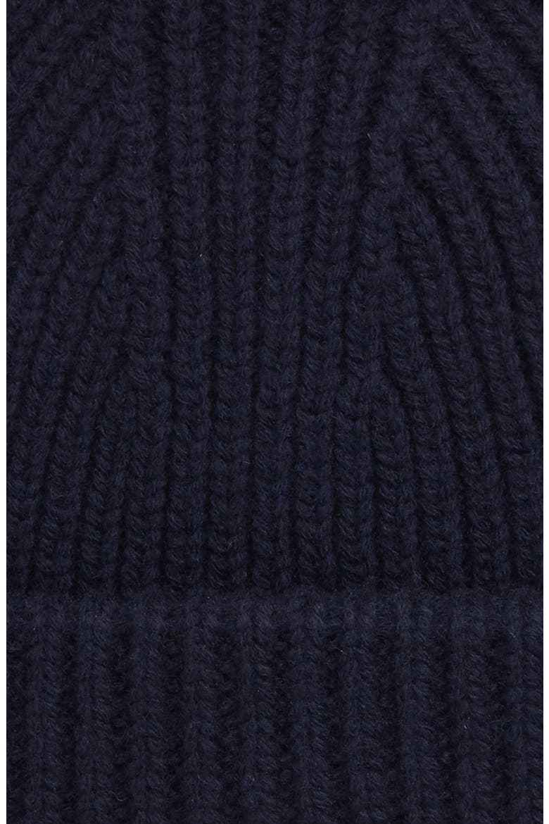 Pansy Face Patch Rib Wool Beanie, Alternate, color, NAVY/ PINK