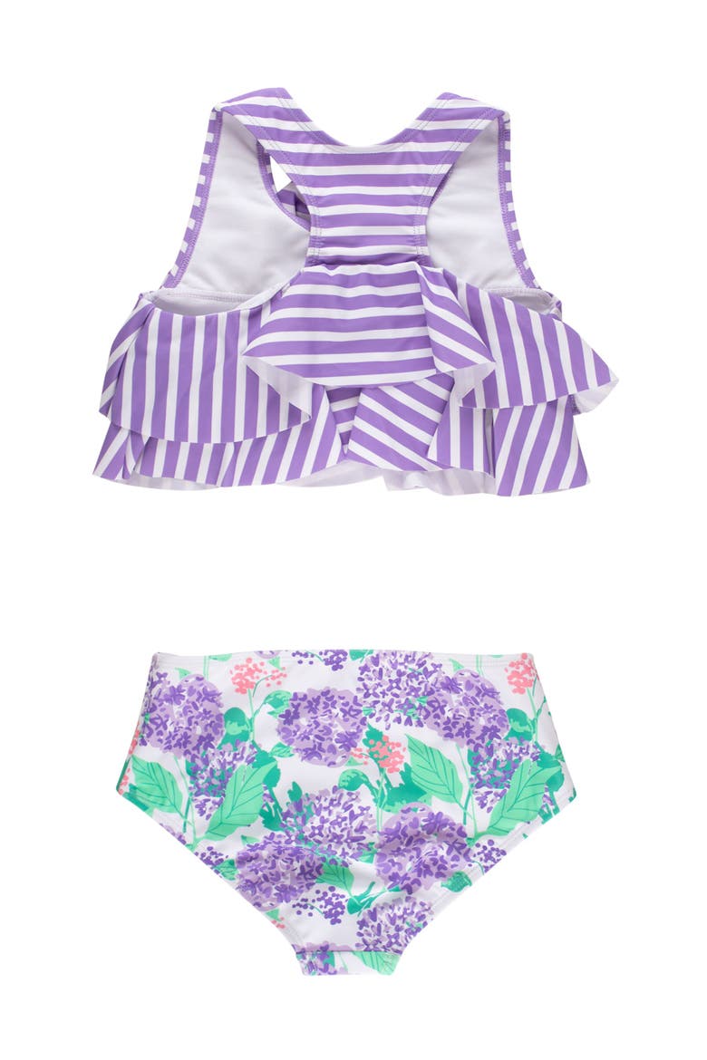 Flounce Bikini 2-Piece Swimsuit, Alternate, color, Purple Hydrangea Garden
