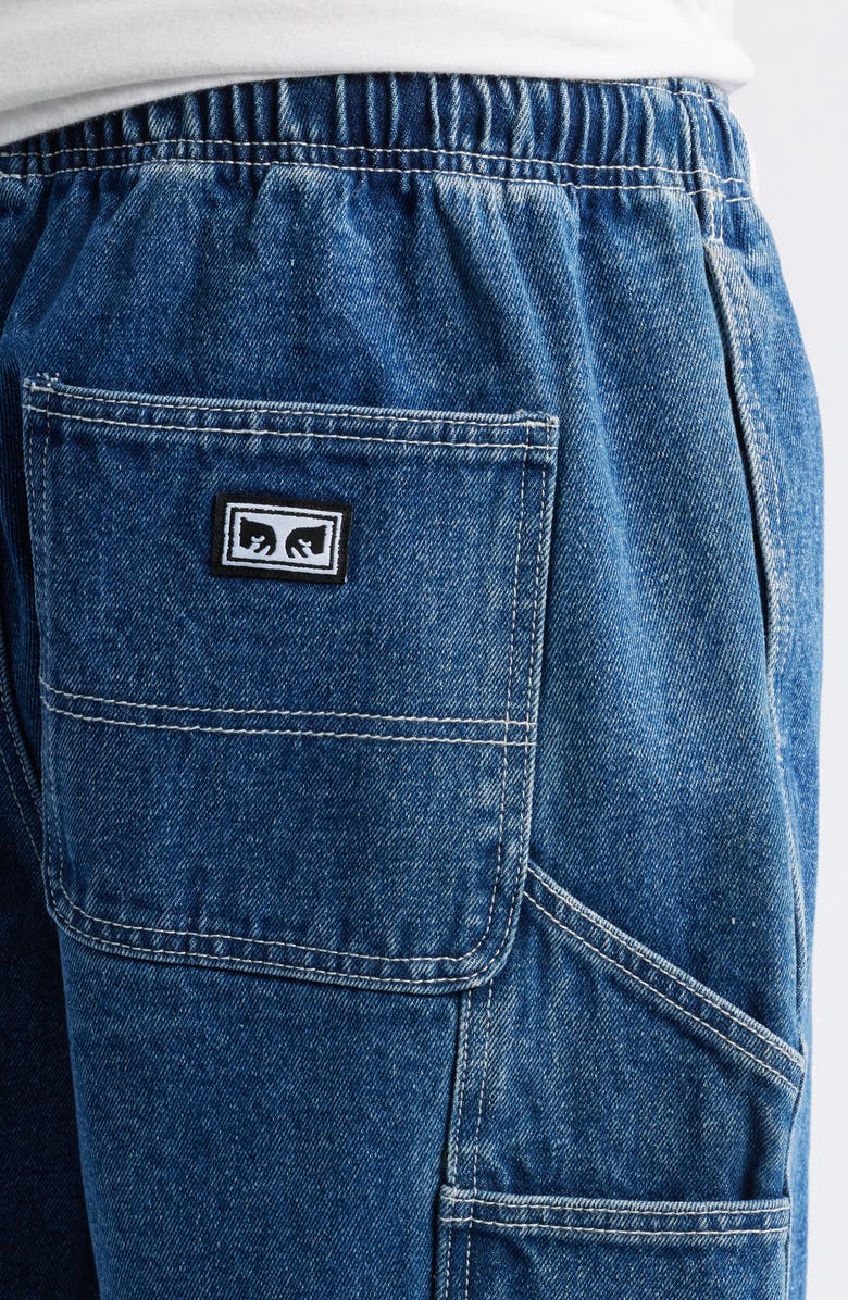 Obey Denim Carpenter Shorts, Alternate, color, Stone Wash Indigo