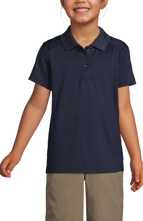 Lands' End School Uniform Girls Short Sleeve Feminine Fit Rapid Dry Polo Shirt In Blue