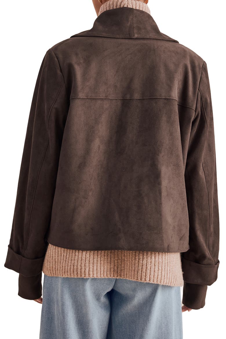 x @cellajaneblog Faux Suede Jacket, Alternate, color, JAVA BROWN