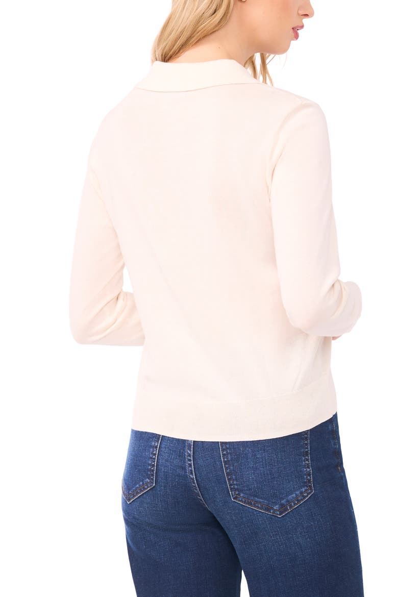 Collared Cotton Blend Cardigan, Alternate, color, JET STREAM