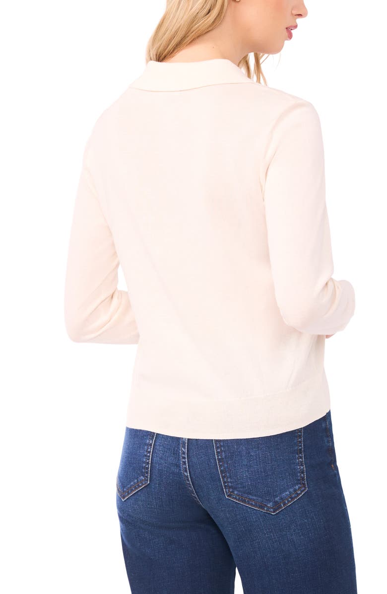 Halogen<sup>®</sup> Collared Cotton Blend Cardigan, Alternate, color, Jet Stream