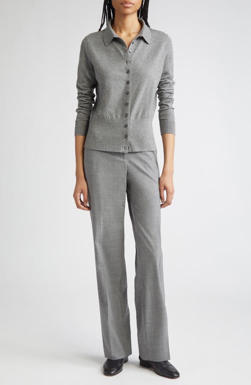 Lafayette 148 New York Rib Trim Button Front Polo Cardigan