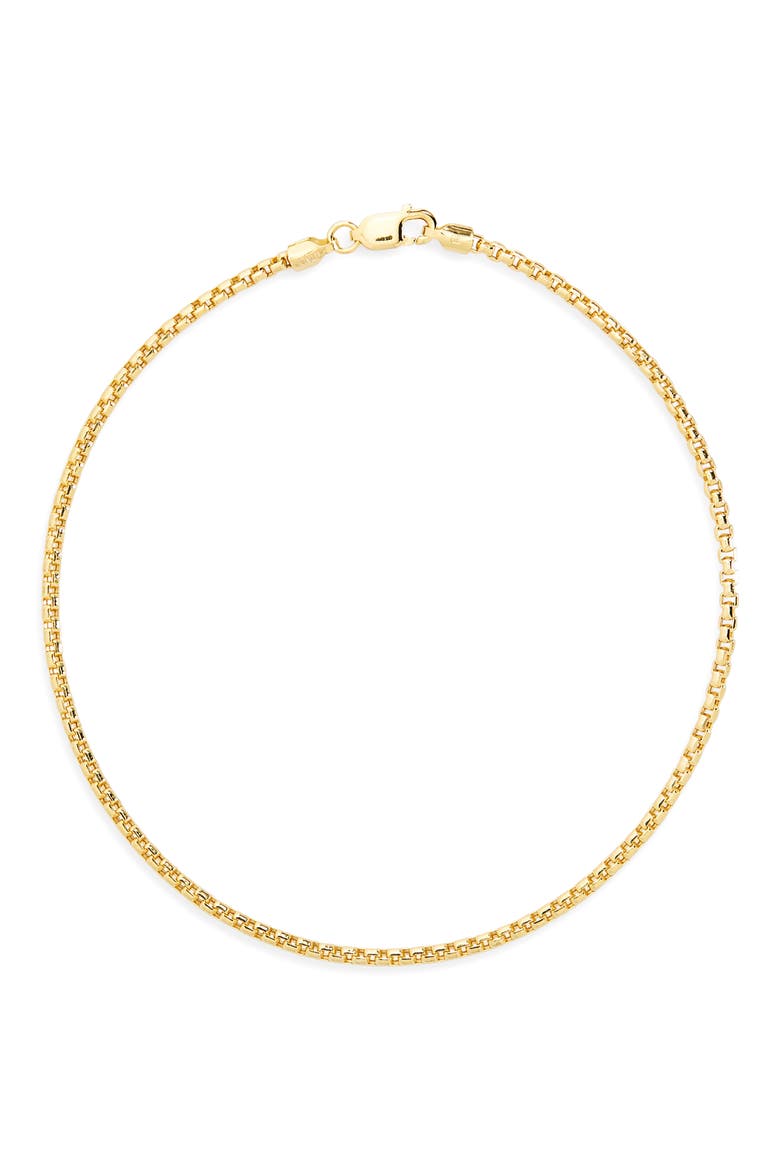 Men's 14K Gold Box Chain Bracelet (Nordstrom Exclusive), Main, color, 14K YELLOW GOLD
