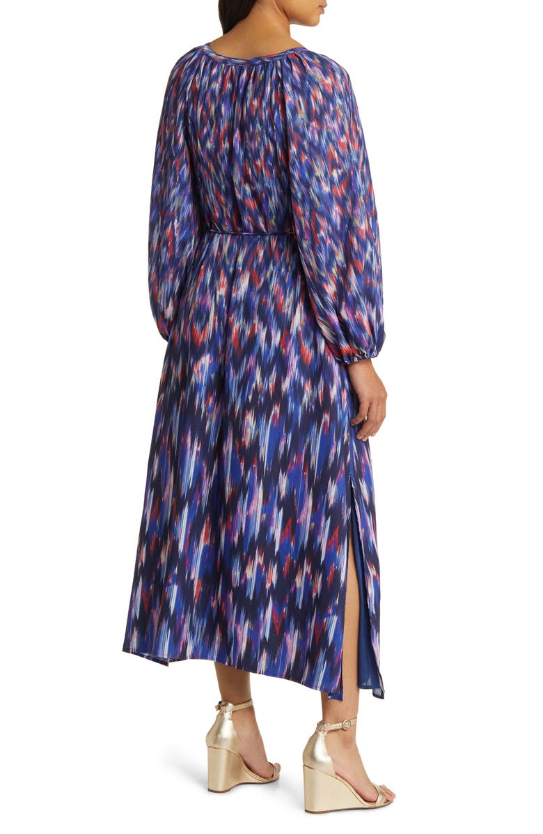 Tommy Bahama Ikat Long Sleeve Recycled Polyester Midi Dress, Alternate, color, 