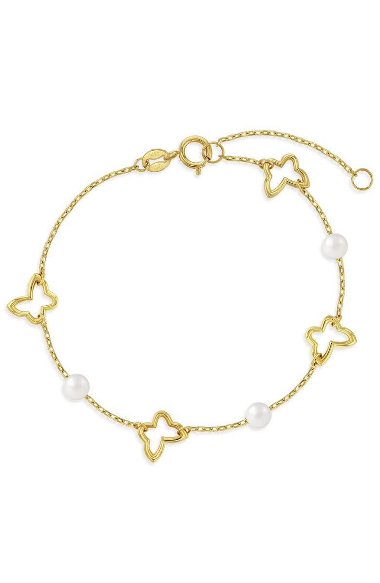 In Season Jewelry 14k Open Butterfly Girls Bracelet, Main, color, 