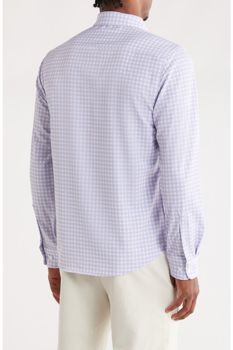Gingham Tech Long Sleeve Shirt, Alternate, color, WHITE/BLUE
