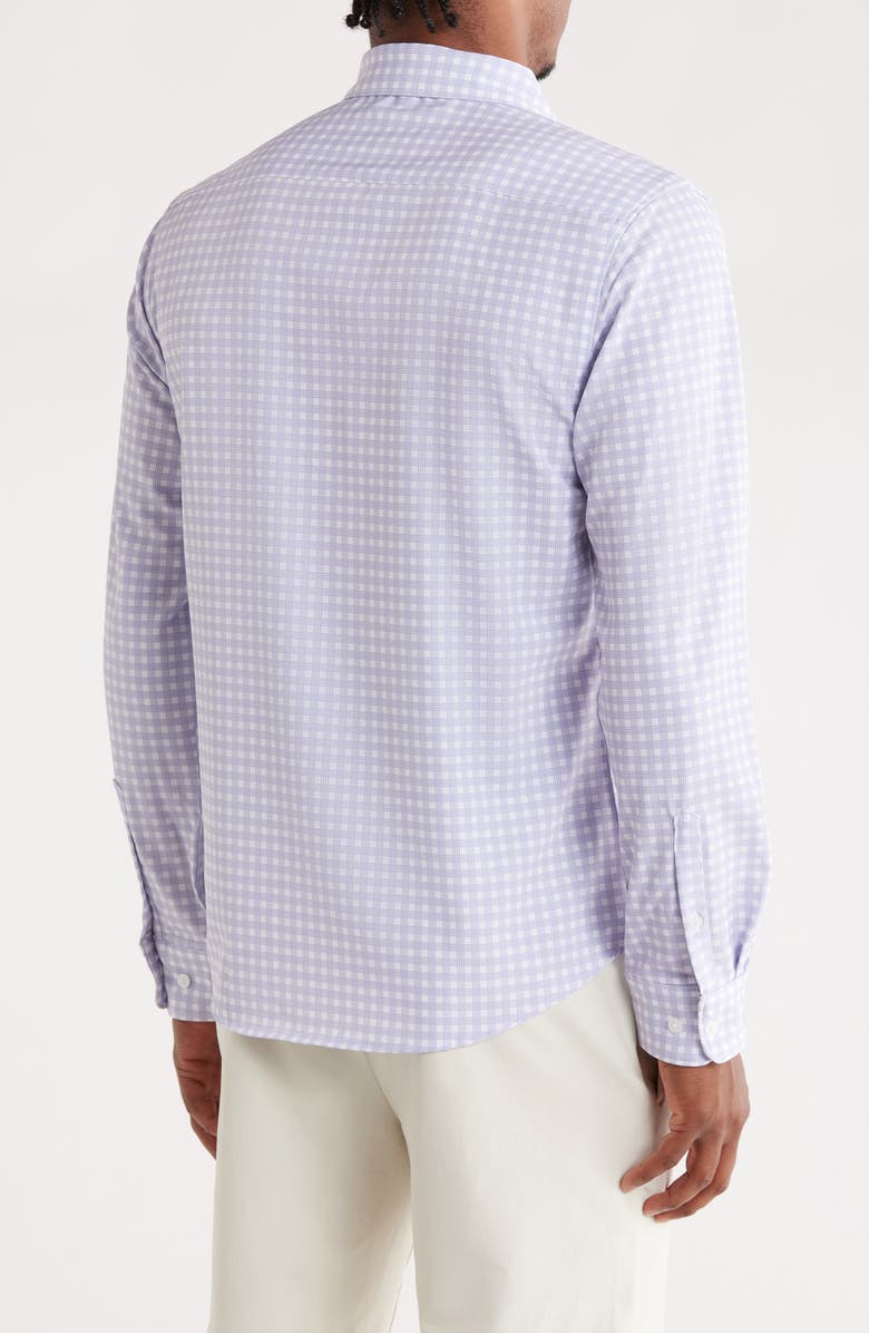 DENIM AND FLOWER Gingham Tech Long Sleeve Shirt, Alternate, color, White/Blue