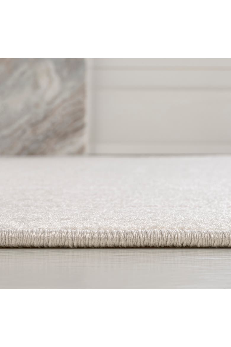 Freya Modern Scandinavian Arch Stripe Monotone High-Low Area Rug, Alternate, color, Ivory