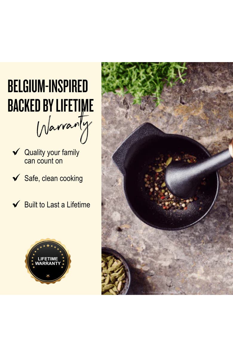 Alva Nori 2-Cup Enameled Cast Iron Mortar & Pestle Set, Alternate, color, Black