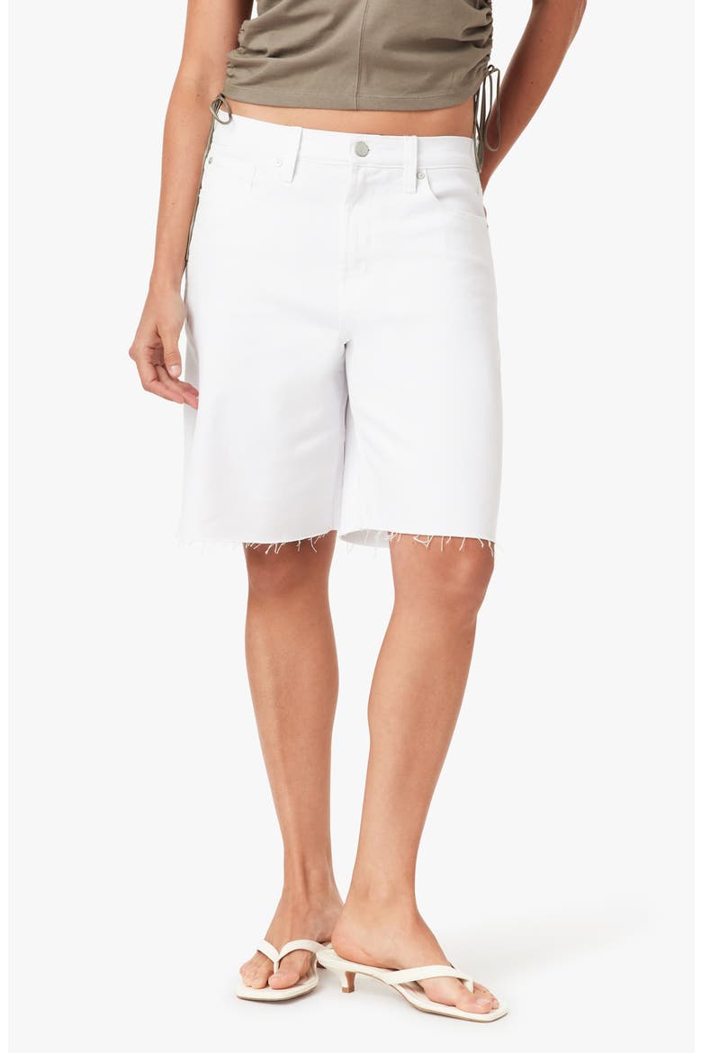 Joey Easy Long Cutoff Denim Shorts, Main, color, WHITE
