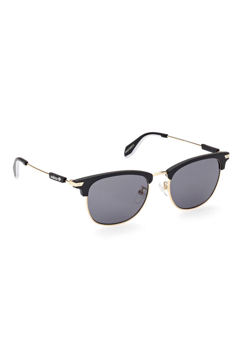 53MM Round Sunglasses, Alternate, color, MATTE BLACK / SMOKE
