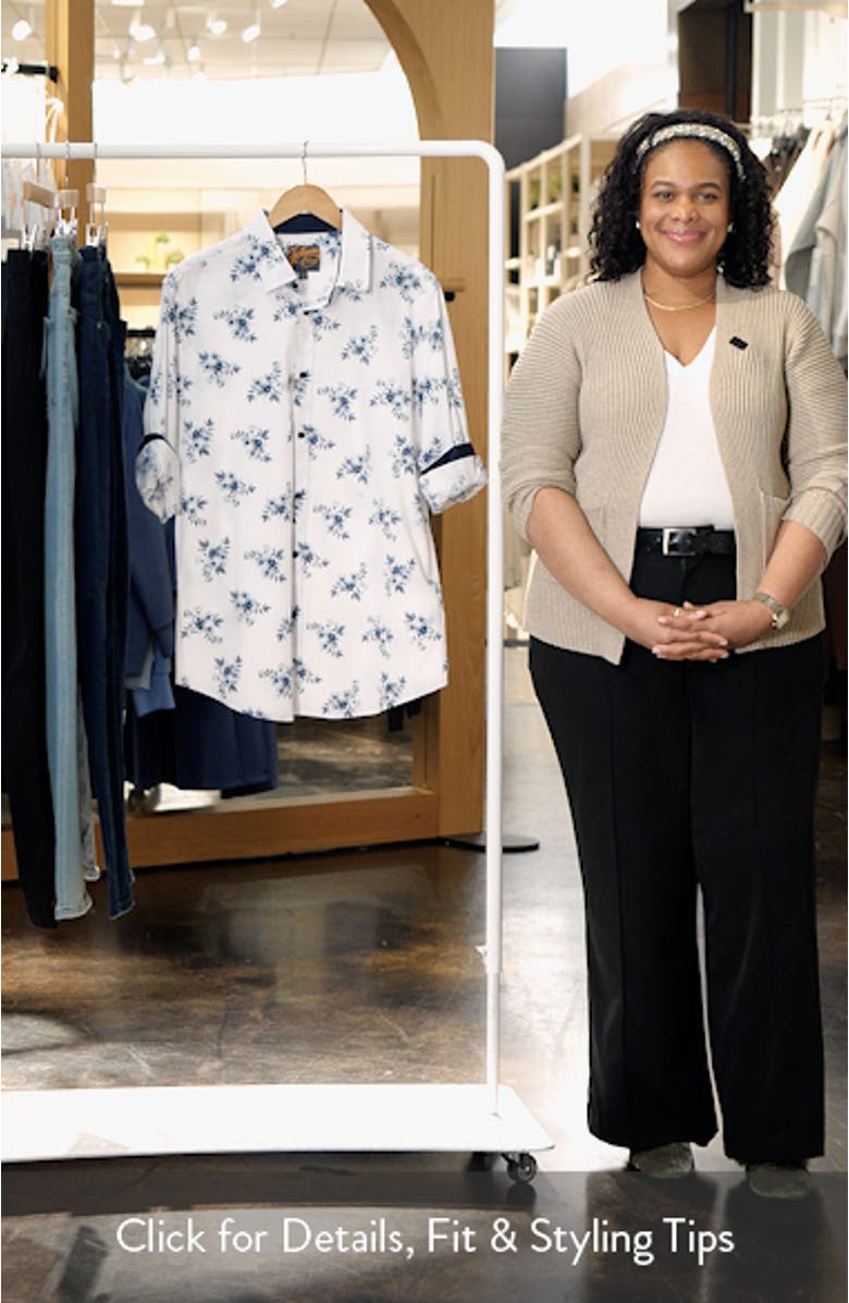 Verdon Floral Stretch Cotton Button-Up Shirt, sales video thumbnail