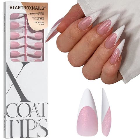 Soft Gel Nail Tips XCOATTIPS® French - Glitter Base Collection