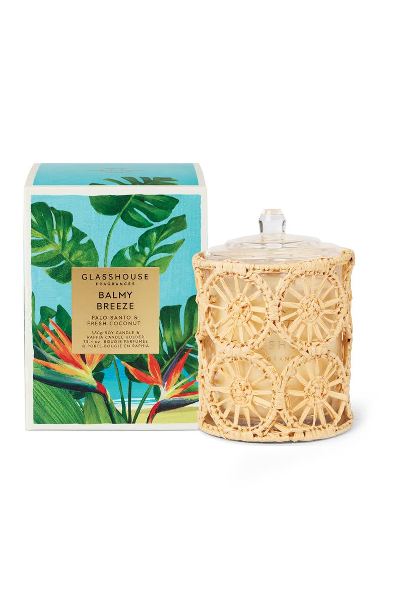 Glasshouse Fragrances Balmy Breeze Scented Candle, Main, color, Clear