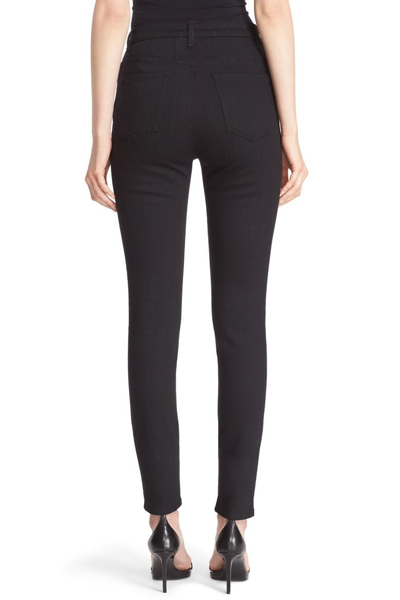 High Rise Skinny Jeans, Alternate, color, BLACK