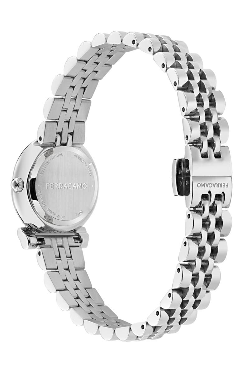FERRAGAMO Gancini Twisted Bracelet Watch, 23mm, Alternate, color, Silver/ Stainless Steel