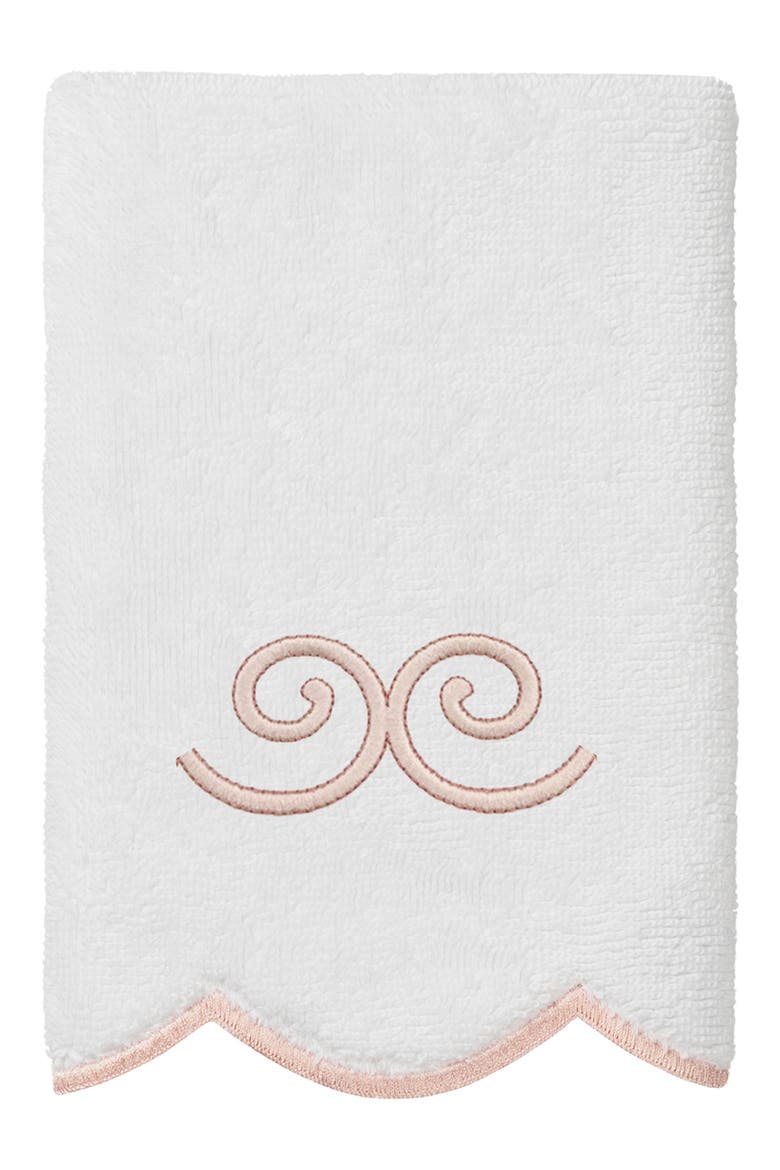 Symmetra Scallop 3-Piece Turkish Cotton Towel Set, Alternate, color, WHITE/ PINK