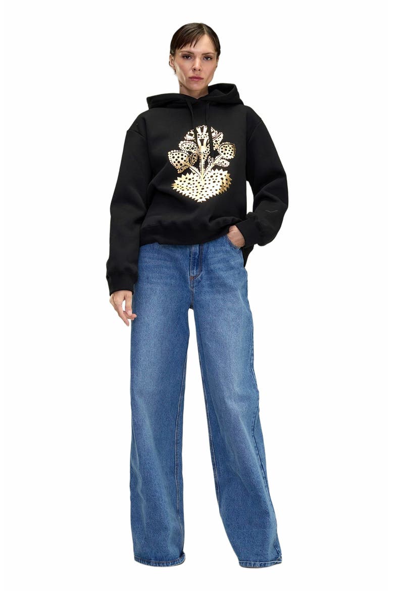 Heart of Gold Hoodie, Alternate, color, BLACK