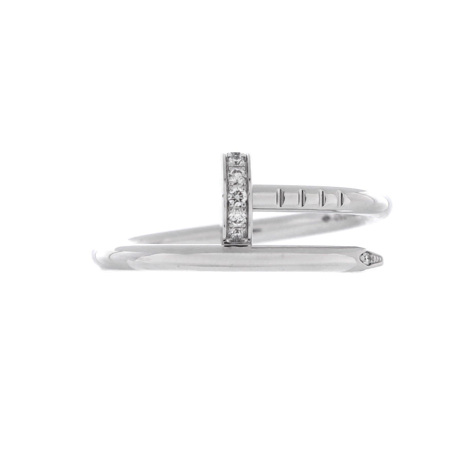 Juste un Clou Ring 18K White Gold and Diamonds Small, Main, color, Metallic Gold