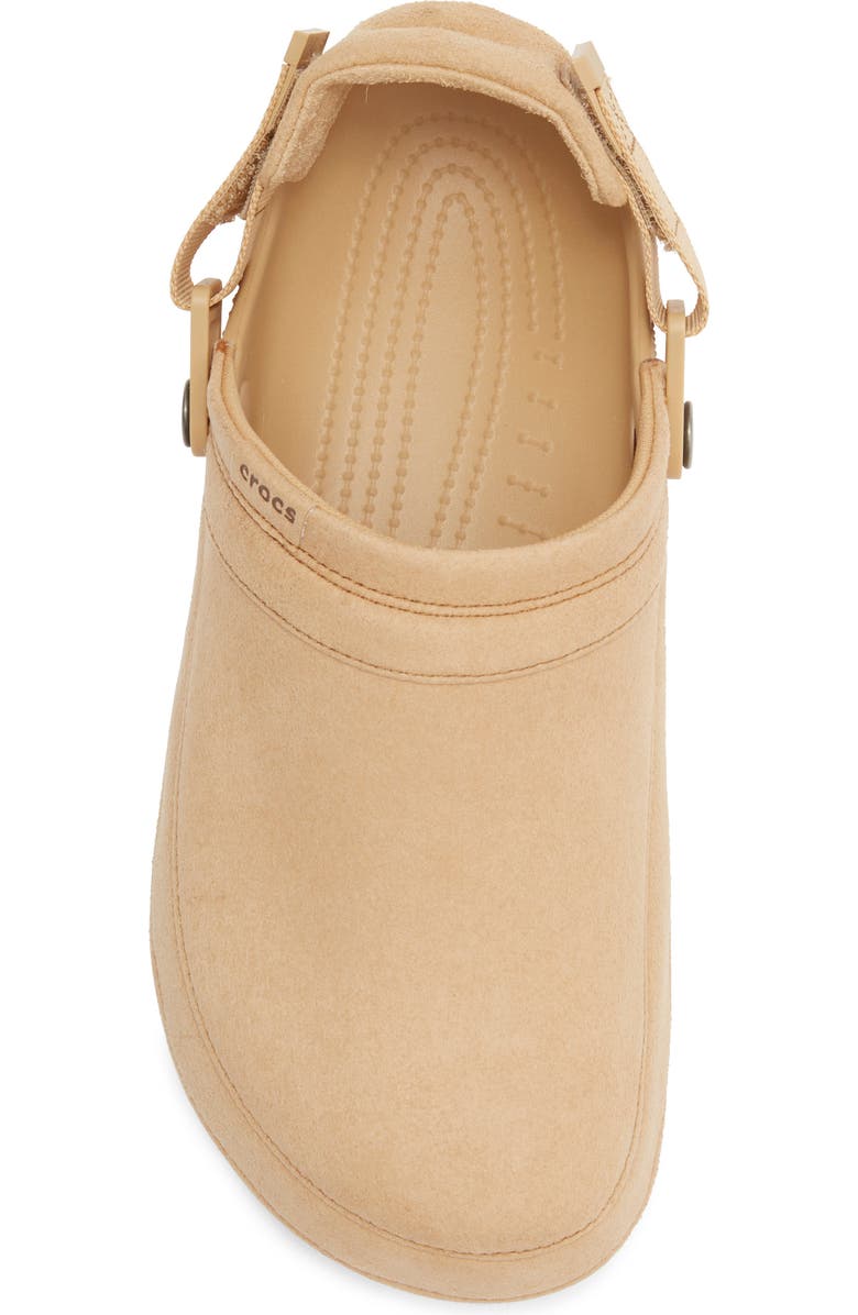 CROCS Classic Crafted Faux Suede Clog, Alternate, color, Cashew