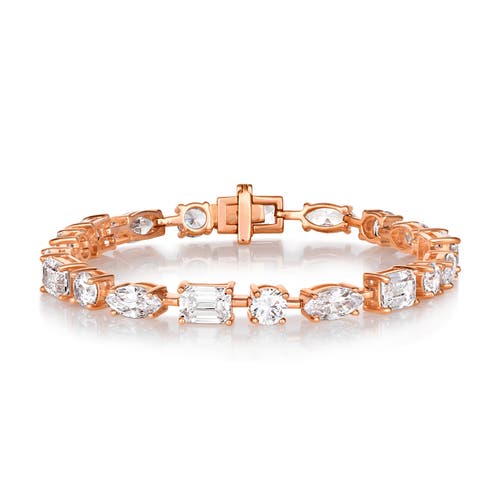 Anna Zuckerman 16 Carat Diamond Crystalline Multishaped Bracelet In Rose Gold