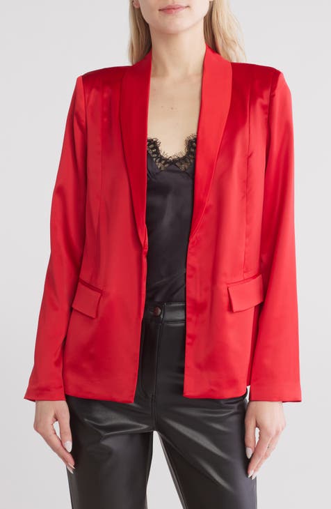 Satin Shawl Collar Blazer