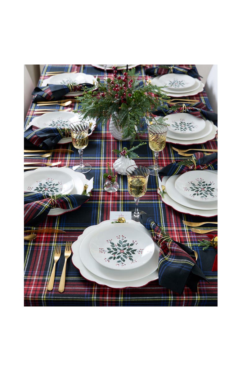 Solino Home Linen Tablecloth - Stewart Plaid, Alternate, color, Black