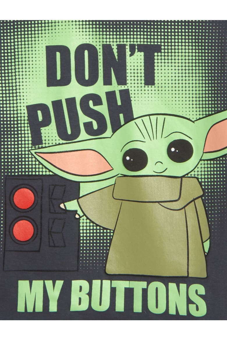 Baby Yoda The Mandalorian T-Shirt & Mesh Shorts Set, Alternate, color, Charcoal