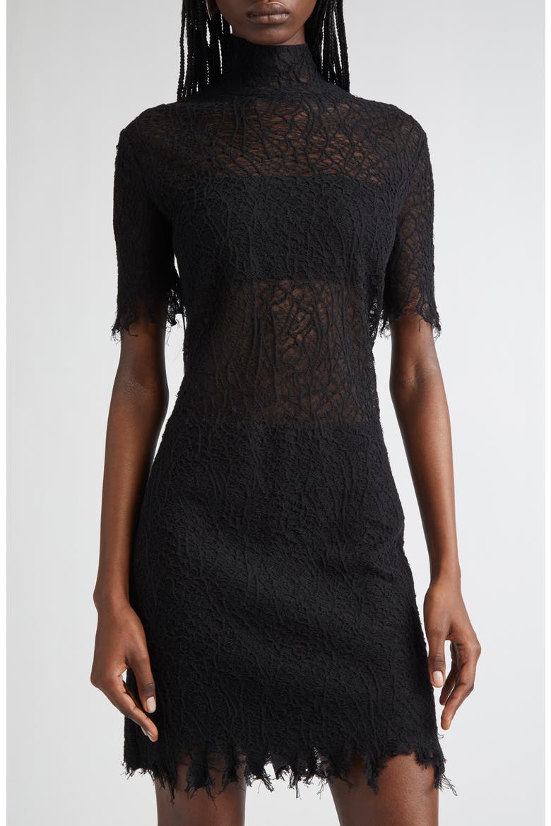 Cobweb Lace Minidress, Alternate, color, BLACK