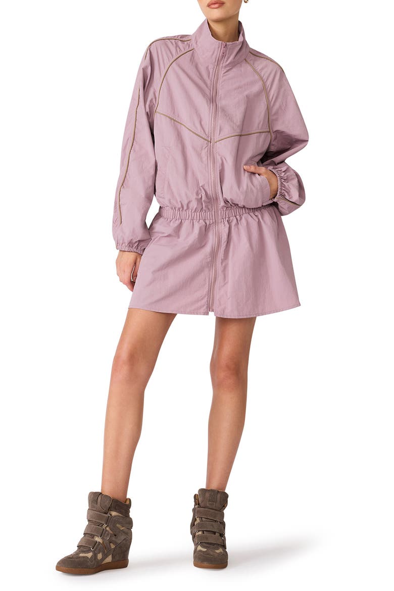 Zip Front Track Dress, Main, color, DUBERRY