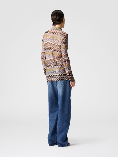Missoni Chevron Pattern Blouse In Cotton And Viscose Blend In Multicoloured