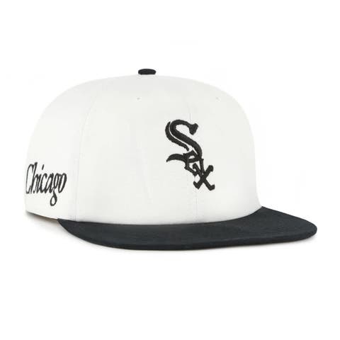 Men's '47 White/Black Chicago White Sox Foundation Captain Snapback Hat