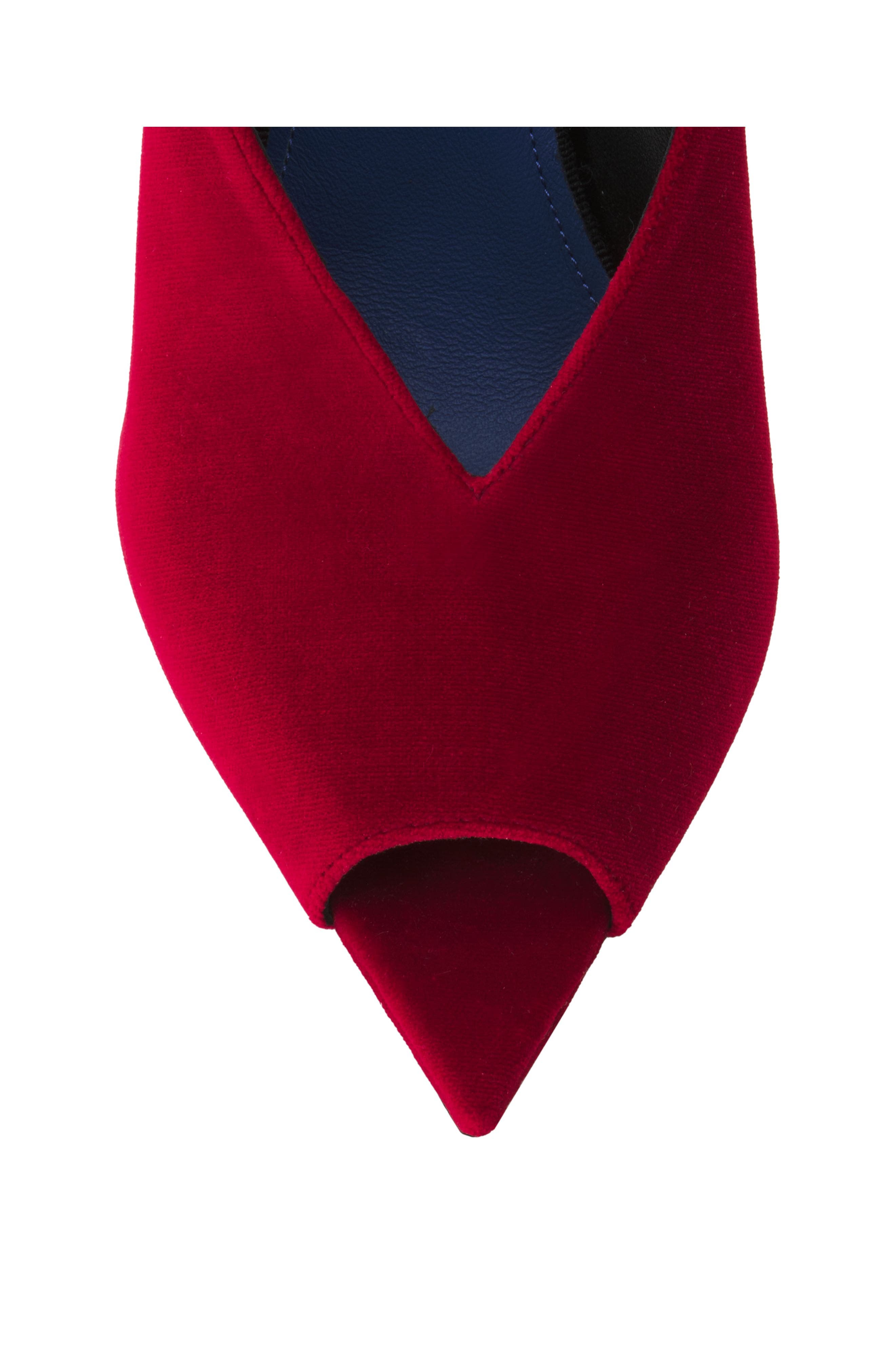 Lanvin Midnight Step Mule In Velvet, Alternate, color, Red