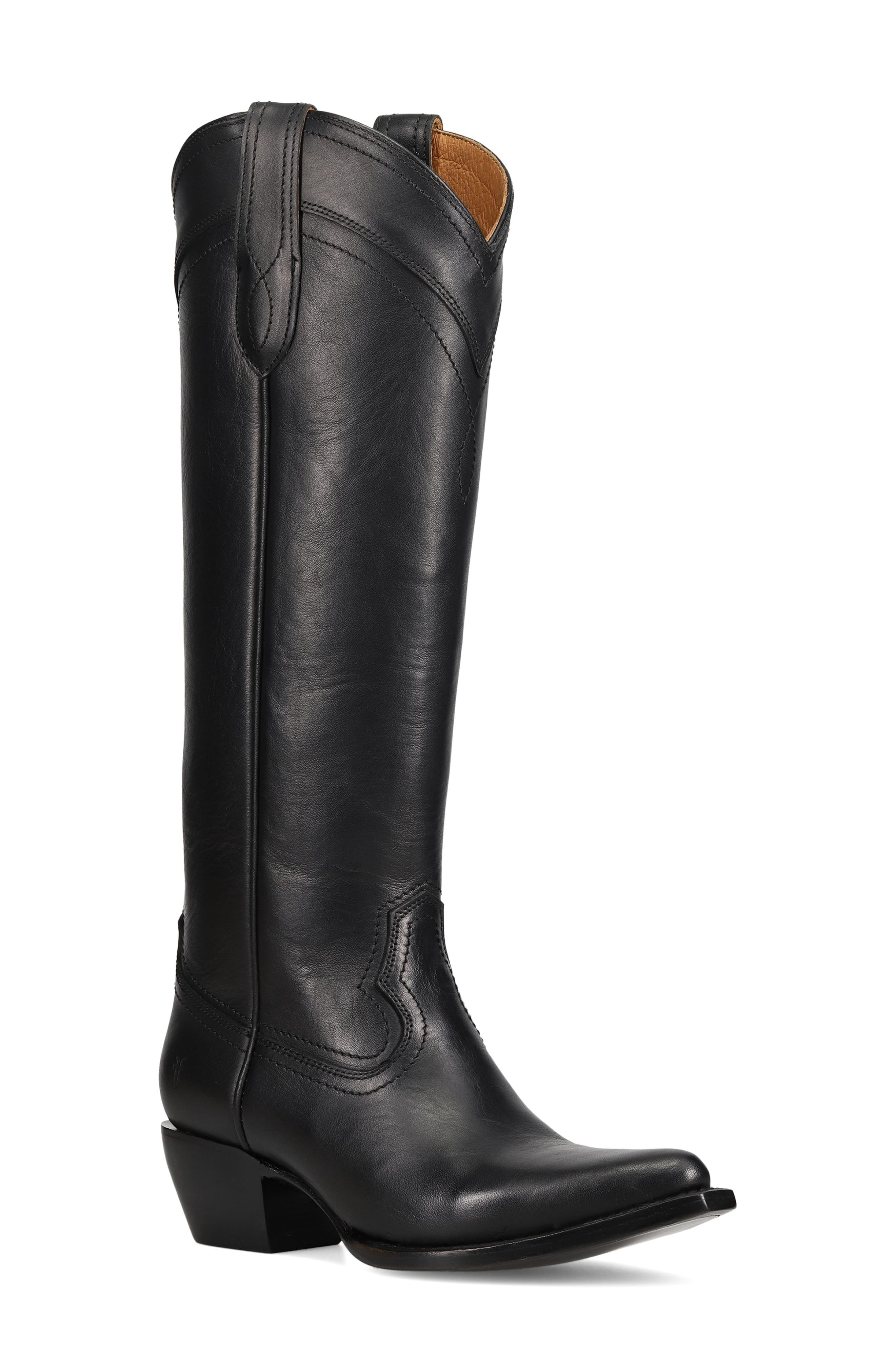 Frye Sacha Knee High Western Boot, Main, color, Black