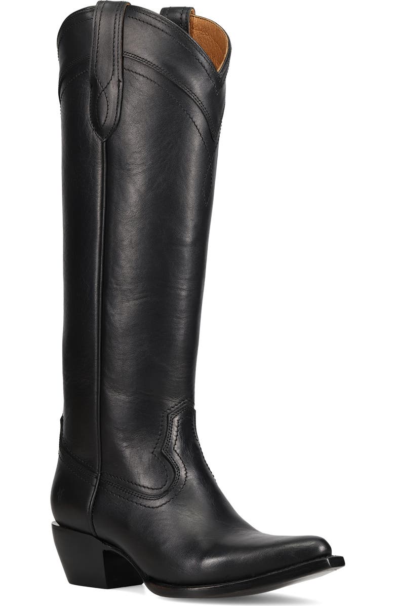 Frye Sacha Knee High Western Boot, Main, color, Black