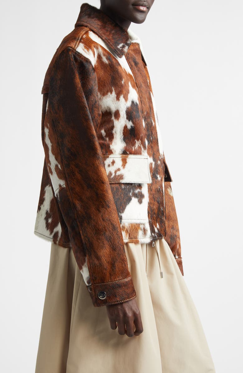 Brandon Maxwell The Blaine Genuine Calf Hair Jacket, Alternate, color, Natural Cow Hide