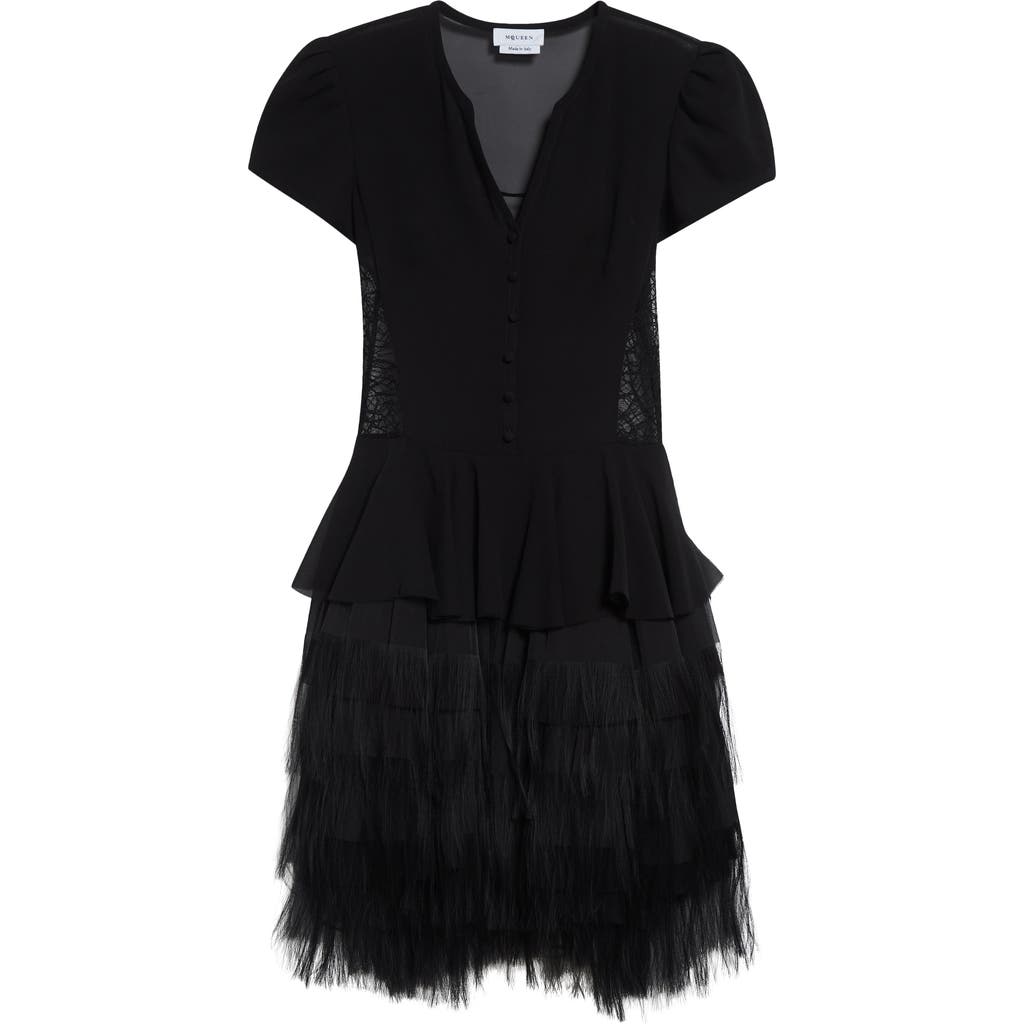 Alexander Mcqueen Mcqueen Lace & Fringe Dress