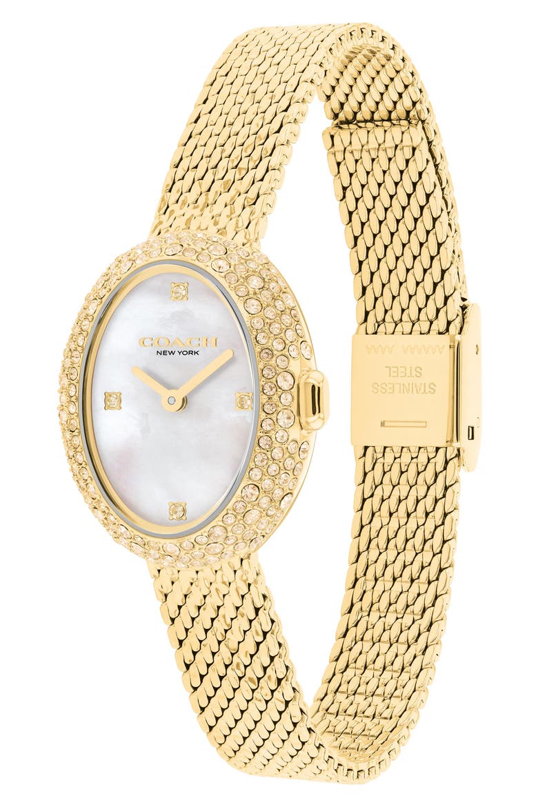 Sammy Mesh Strap Watch, 22.5mm, Alternate, color, GOLD