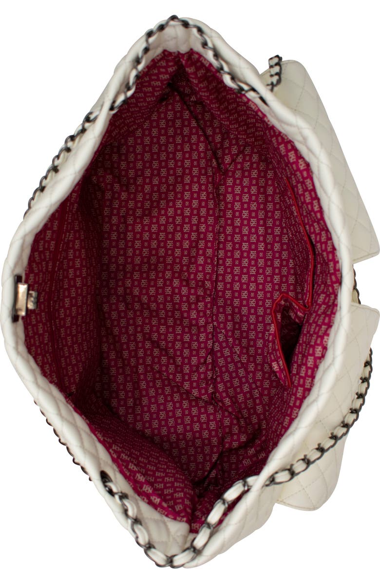 BADGLEY MISCHKA Diana XL Quilted Vegan Leather Travel Weekender Duffel Bag, Alternate, color, Cream