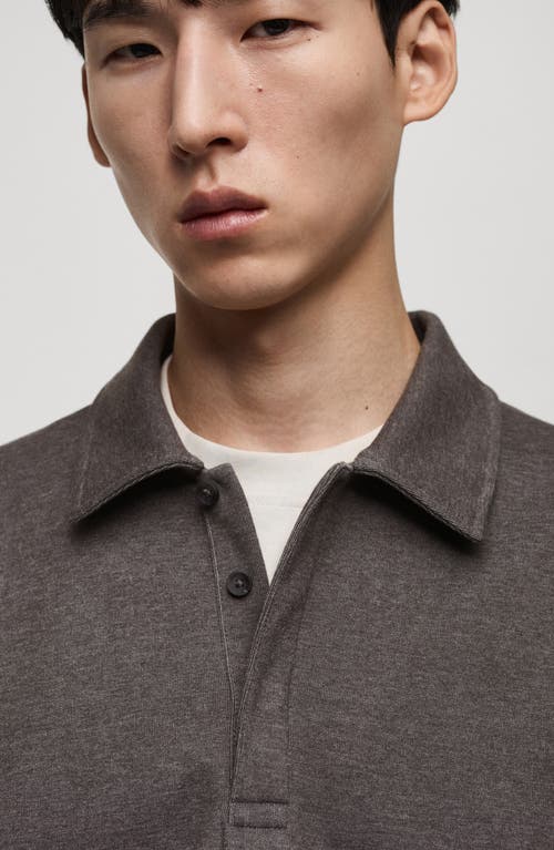 Mango Regular Fit Polo Sweatshirt In Medium Heather Grey