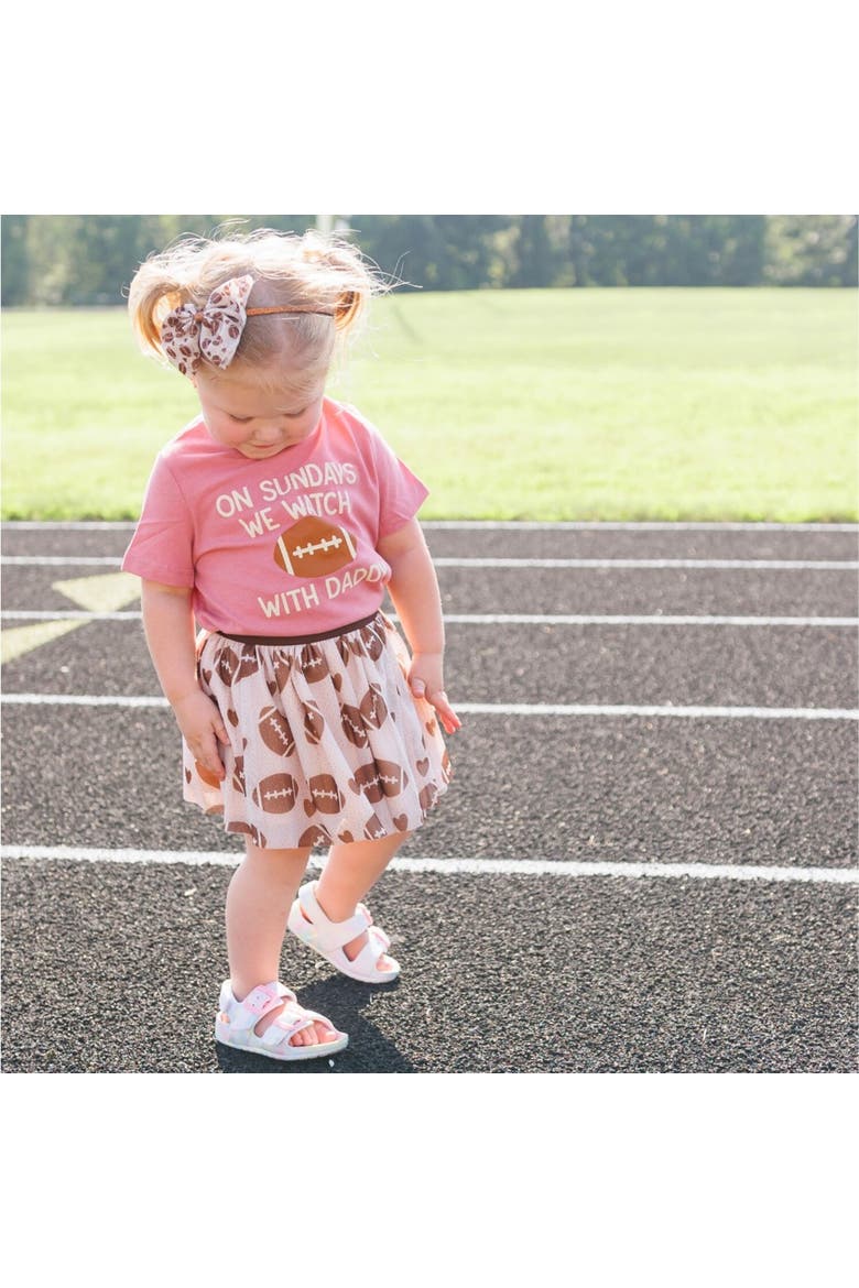Football Sundays With Daddy Short Sleeve T-Shirt, Alternate, color, Dusty Rose
