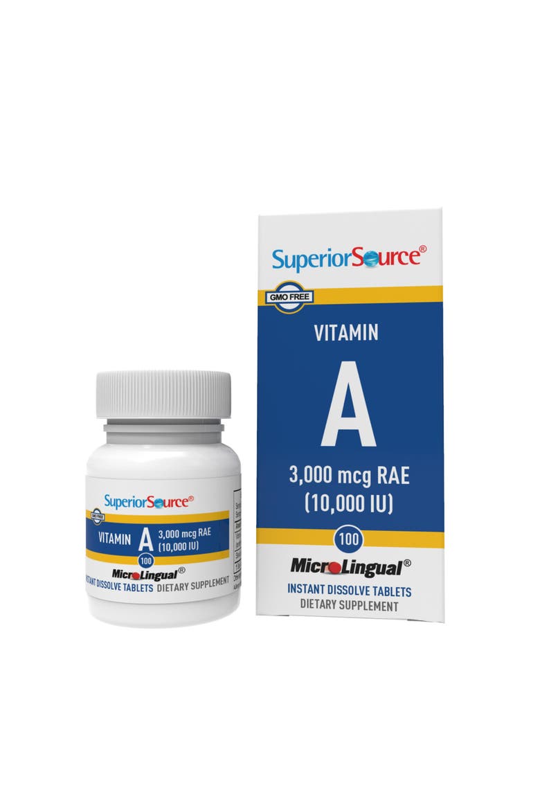 Vitamin A Fast-Dissolve MicroLingual Tablets, Main, color, White