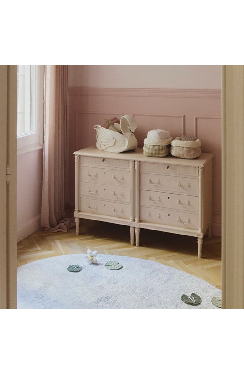 Lorena Canals Quilted Basket, Alternate, color, Rose, Natural