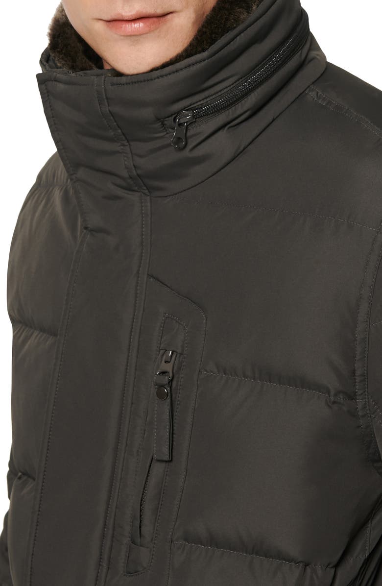 Marc New York Horizon Down & Feather Coat with Faux Fur Collar, Alternate, color, Smoke