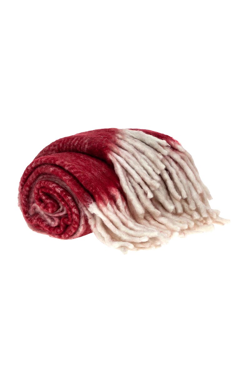 Nagar Transitional Red 52" x 67" Woven Handloom Throw Blanket, Alternate, color, RED